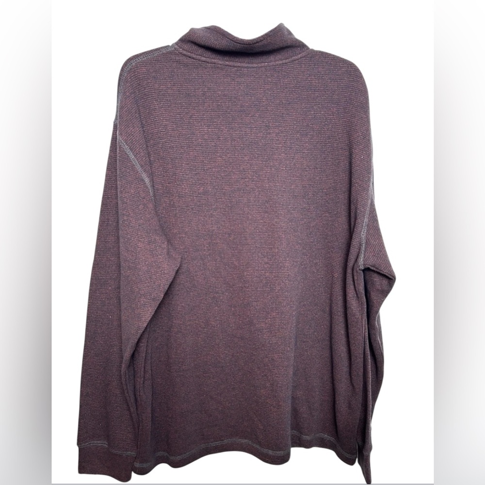 Men’s RedHead Brand Co Thermal Pullover Sweater XL Burgundy Quarter Zip - Picture 4 of 9